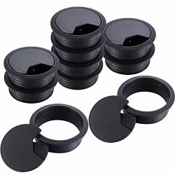 Computer Desk Plastic Grommet Wire Cord Cable Hole Cover Black 60mm Dia 100pcs