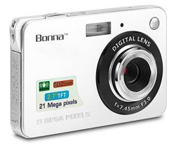 Bonna 21 Mega Pixels 2.7" Display HD Digital Camera Digitals - Digital Video Camera - Students Cameras - Kids Camera -for Adult seniors Kids Silver