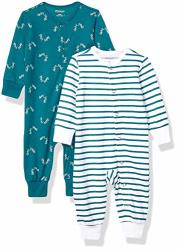 Hanes Ultimate Baby Flexy 2 Pack Sleep And Play Suits Green Fun 6-12 Months