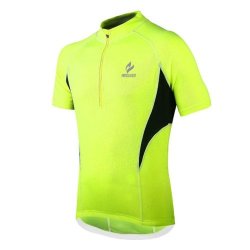 Arsuxeo 665 Biking Racing Jersey Sweatshirt Soft Short Sleeve Outdoor Cycling Running Clothes Green
