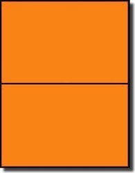 200 Label Outfitters Fluorescent Orange Laser Only Labels 8-1 2" X 5-1 2" 100 Sheets