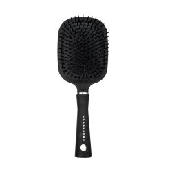 Basics Hair Brush Rubber Coating Rectangular Black