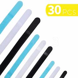 Pack Of 30 Reusable Cable Ties Cord Organizer Management Straps Keeper Holder 5 6 11 Inch For Headphones Phones Electronics Computer PC Wire Wrap Fastening - CT-01