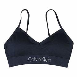 Deals on Calvin Klein Ladies' Seamless Bralette Removable Pads Signature  Logo Band 2 Pack Navy-gray XL, Compare Prices & Shop Online