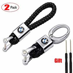 MAXMILO Genuine Leather Car Logo BMW Key Chain Stainless Steel Keychain for BMW Key Ring Accessories for BMW