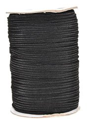 Mandala Crafts Colored Polyester Rubber Braided Flat Elastic Stretch Band Cord Spool Roll For Sewing Clothes Waistbands 1 4 Inch 6MM 50 Yards Black