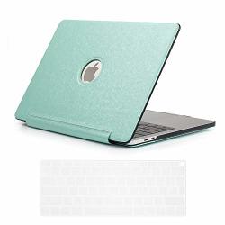 SE7ENLINE Macbook Air 2018 Case A1932 Silky Pu Leather Coated Plastic Protective Hard Carrying Cover For Macbook Air 13-INCH Retina Touch Id 2019 New