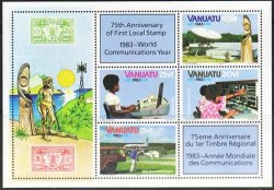 Vanuatu 1983 World Communications Year Miniature Sheet Unmounted Mint