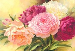 AIRDEA Diy 5D Diamond Painting By Number Kit Full Drill Peony Flowers Rhinestone Embroidery Cross Stitch Supply Arts Craft Canvas Wall Decor