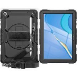 Tuff-Luv Armour Rugged Jack Case stand & Strap For Huawei Matepad T10S Black