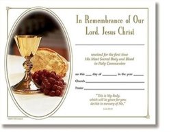 1ST Holy Communion Certificate - In Remembrance