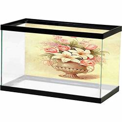 Bybyhome Fish Tank Background Poster Floral Home Decor Design Easy Paste