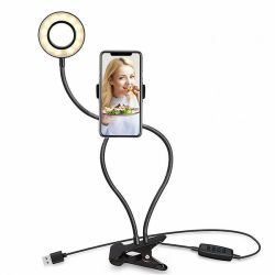 Tuff-Luv Selfie makeup Ring Light And Flexi Gooseneck Phone Stand