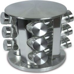 Stainless Steel Spice Rack 12 Piece - Silver