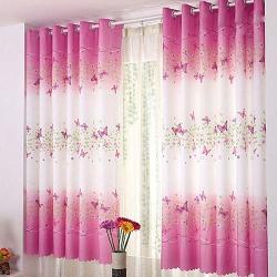 Curtains - Window Curtain Butterfly Pattern Calico Cloth Home Door Balcony Screen Sheer - Cover Patio Pets Curtain Protector Screening Curtains Window Enclosure Gray