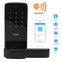 Bluetooth Digital Lock Levers Black Keyless Smart Lever Door Lock Touchscreen Digital Code Entry Security Safety Lever With Backup Keys Electronic Keyless Entry By