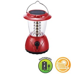 Eurolux Rechargeable Solar LED Lantern 120MM Red