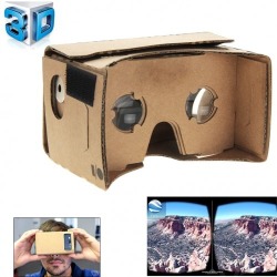 Tuff-Luv Cardboard Virtual Reality 3D Glasses with NFC Tag for 4" to 5" Smartphones in Brown