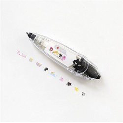 Oxeanus Creative Push-style Lace Correction Tape Cute Modified Decoration Tape Pen Stickers With The School Office Stationery Black Cat