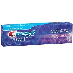Crest 3D White Toothpaste Radiant Mint 4.8 Oz 4 Pack