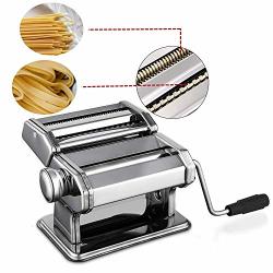 Maker Pasta Machine Stainless Steel Pasta Roller Machine Includes Pasta Cutter Hand Crank Lasagna Fresh Noodles For Home Kitchen White
