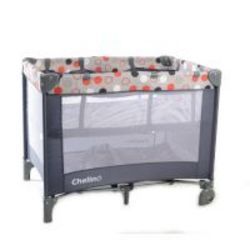 Chelino Lilo Camp Cot with Bassinette in Red & Grey Dots