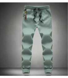 Hot Selling Spring autumn Mens Jogger Pants Casual Solid Ankle-tied Asian Size - Green L
