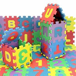 Aoleytech 36PCS SET MINI Puzzles Numbers & Alphabet Letters A z Alphabetical & 0 9 Numerical Soft Eva Foam Mat Kids Learning Education Toy