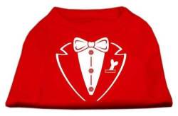 Dog T-Shirt Tux Red Small