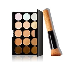 Fullkang 15 Colors Makeup Concealer Contour Palette + Makeup Brush