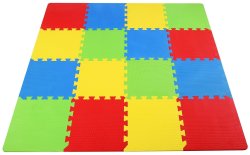 Balancefrom Kid's Puzzle Exercise Play Mat With High Quality Eva Foam Interlocking Tiles Multi C...