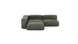 Three Module Corner Sofa - Leather - Olive - 220CM X 220CM