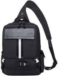 Leaper Canvas Messenger Bag Sling Bag Cross Body Bag Shoulder Bag Black M
