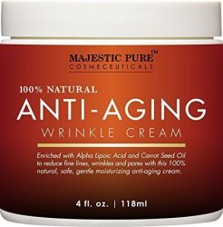 Majestic Pure Anti Aging Cream For Woman And Men 100% Natural Night Cream Safe And Gentle Reduces The Appearance Of Wrinkles 4 Fl Oz