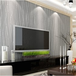 10m Nonwoven Colth Roll Wallpaper Solid Color Irregular Stripe Flannel Home Wall Decor