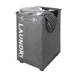 Laundry Basket With Wheels Grey 72L