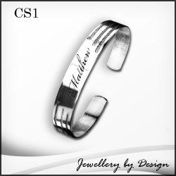 Stainless Steel Cuff Bracelet With Name Engraved