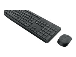 Logitech MK235 Wireless Keyboard And Mouse Combo - Grey - Ptg - 2.4GHZ - N a - Mediter - Grey Keys Grey Btm