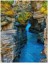 1500 Piece Puzzle For Adults teen - Large Jigsaw Puzzle Athabasca Falls Canyon In Autumn
