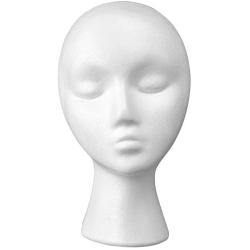 12 Styrofoam Wig Head - Foam Mannequin Wig Stand and Holder - Style, Model  And Display Hair, Hats and Hairpieces - For Home, Salon and Travel,White