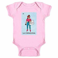 Pop Threads La Chingona Mexican Lottery Parody Feminist Latina Pink 6M Infant Baby Boy Girl Bodysuit