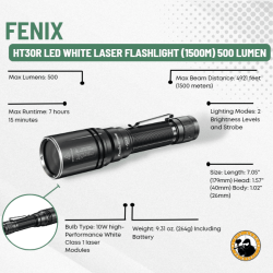 FENIX HT30R LED White Laser Flashlight 1500M 500 Lumen