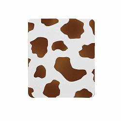 Cow Print Non Slip Mouse Pad Brown Spots On A White Cow Skin Abstract Art Cattle Fur Farm Animals Cowboy Barn Decorative For Home