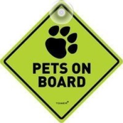 Sign - Pets On Board 135 X 135MM