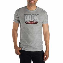 Doom Eternal Video Game Mens Grey Graphic Tee-large