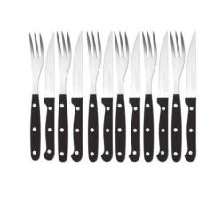 Steak Knife & Fork Set - 12 Piece