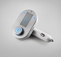 E-bro Fm Transmitter Bluetooth Wireless Transmitter Car Kit With Dual USB Charging Port Silver