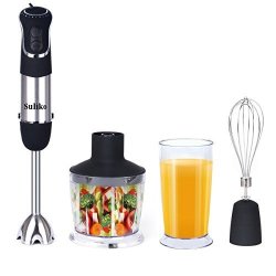 Hand Immersion Blender 850W Powerful 4-IN-1 Smart Stick Multifunctional Blender With Chopper Whisk Beaker Attachments 6 Speed Soft-touch Rubberized Hand Blender