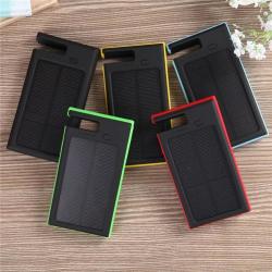 12000mah Portable Waterproof Solar Charger Dual Usb External Battery Power Bank With Super Led Light