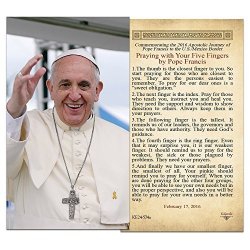 Praying With Your Five Fingers By Pope Francis Laminated Prayer Card - Pack Of 3